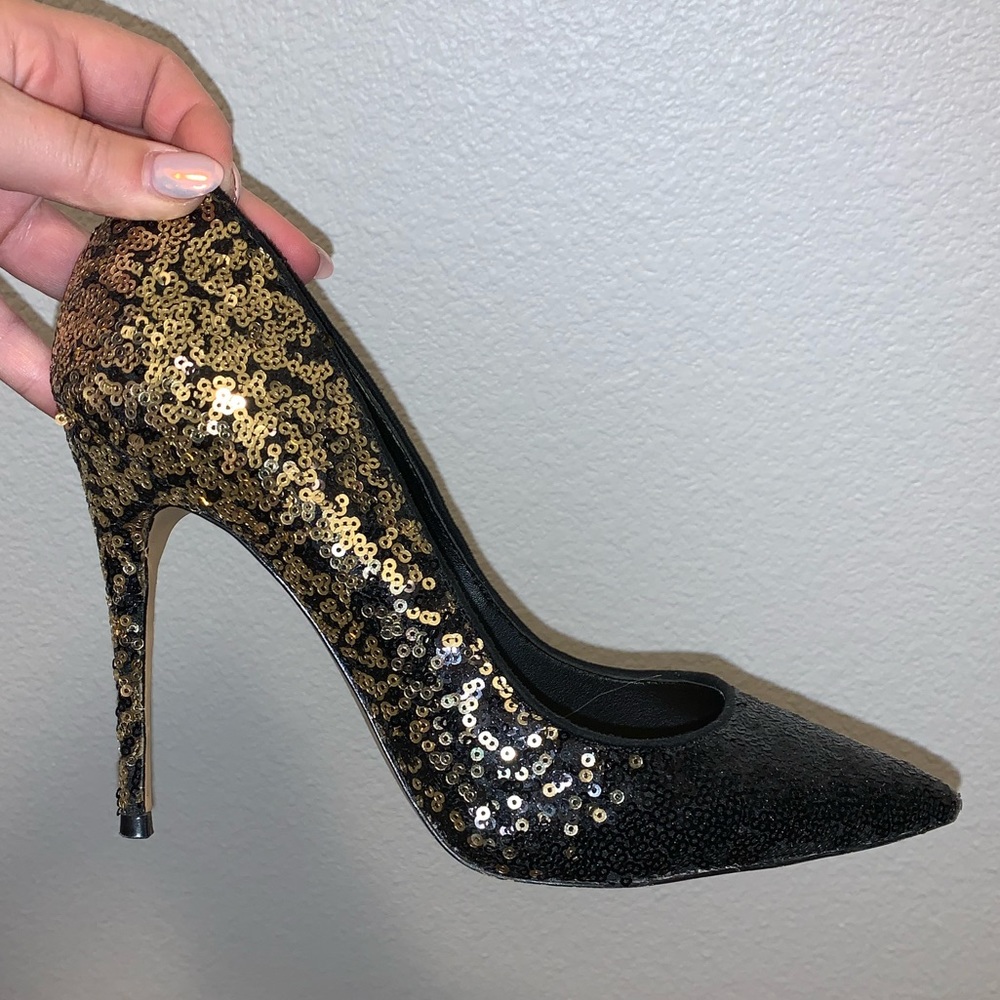 Aldo Gold & Black Ombré Heels